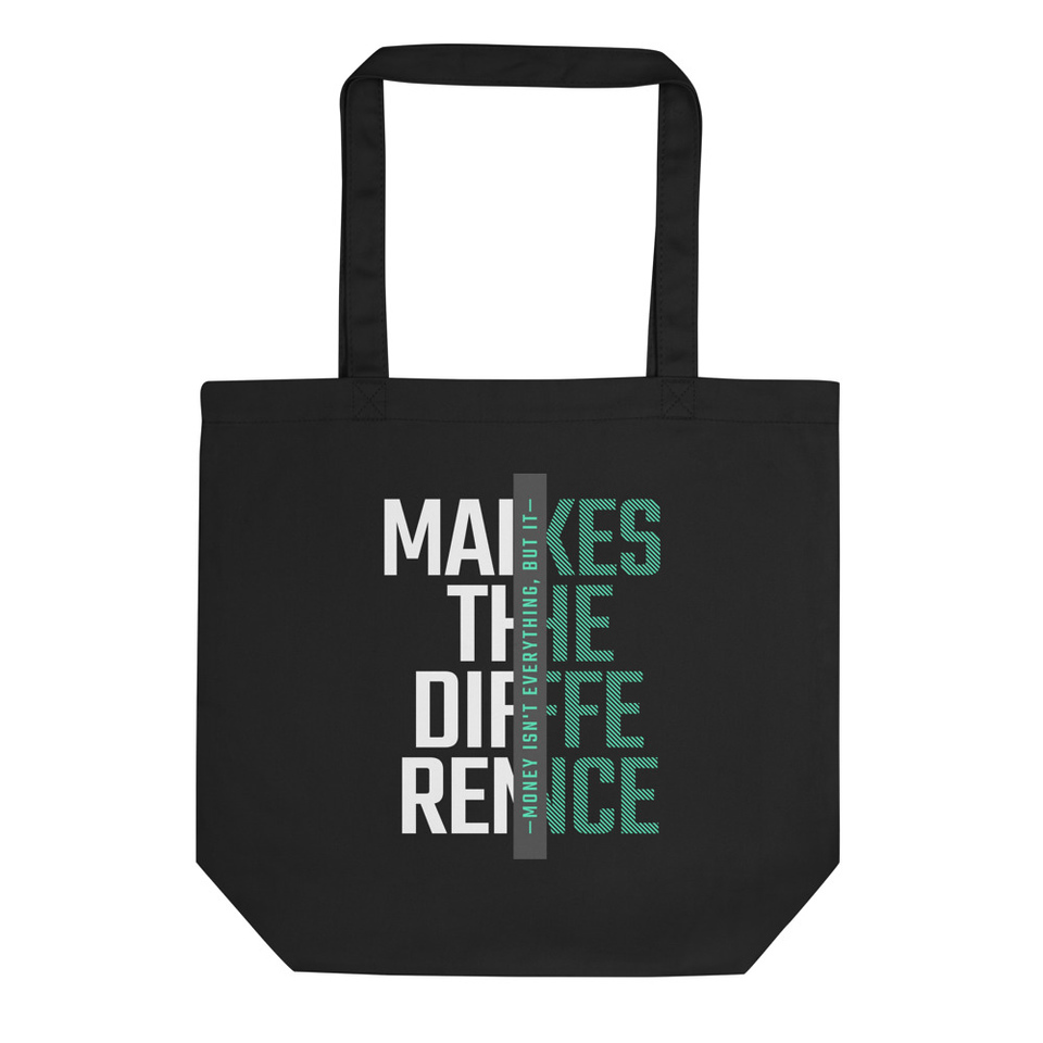 Money Motivational Quote - Modern Typographic  Eco Tote Bag