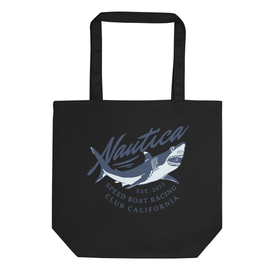 Nautica Speed Boat Racing - Shark Eco Tote Bag