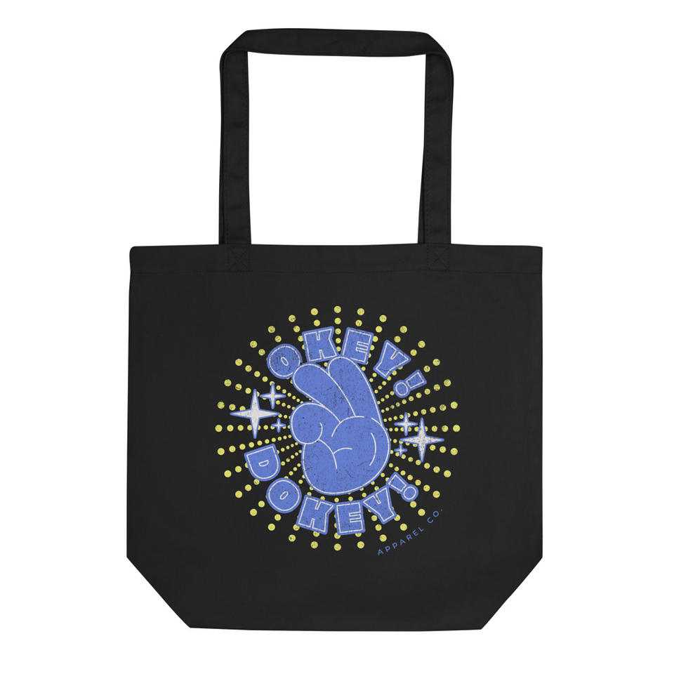 Okey Dokey! - Typographic Cartoon Streetwear Eco Tote Bag