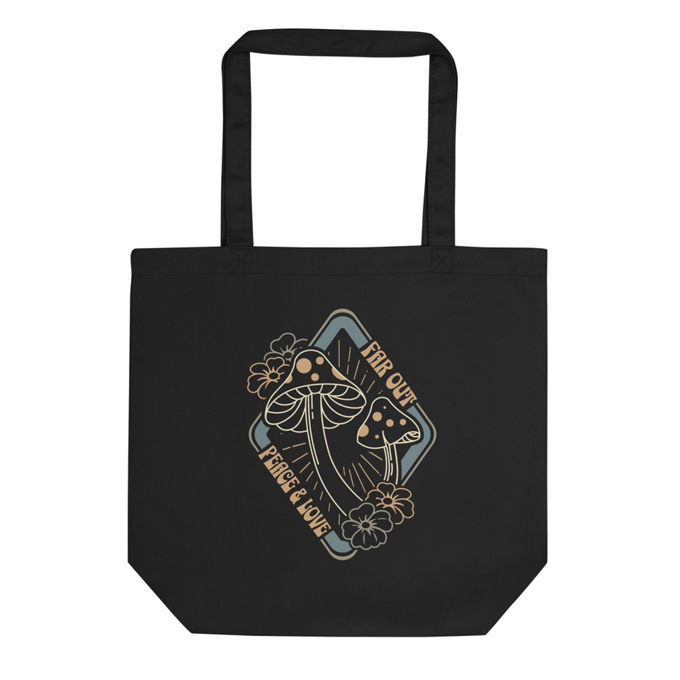 Peace & Love Mushrooms - Flower Eco Tote Bag