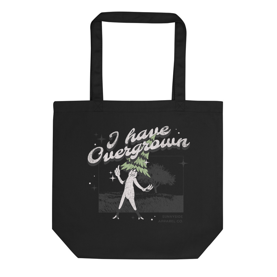 Overgrown - Typographic Cartoon Streetwear Eco Tote Bag
