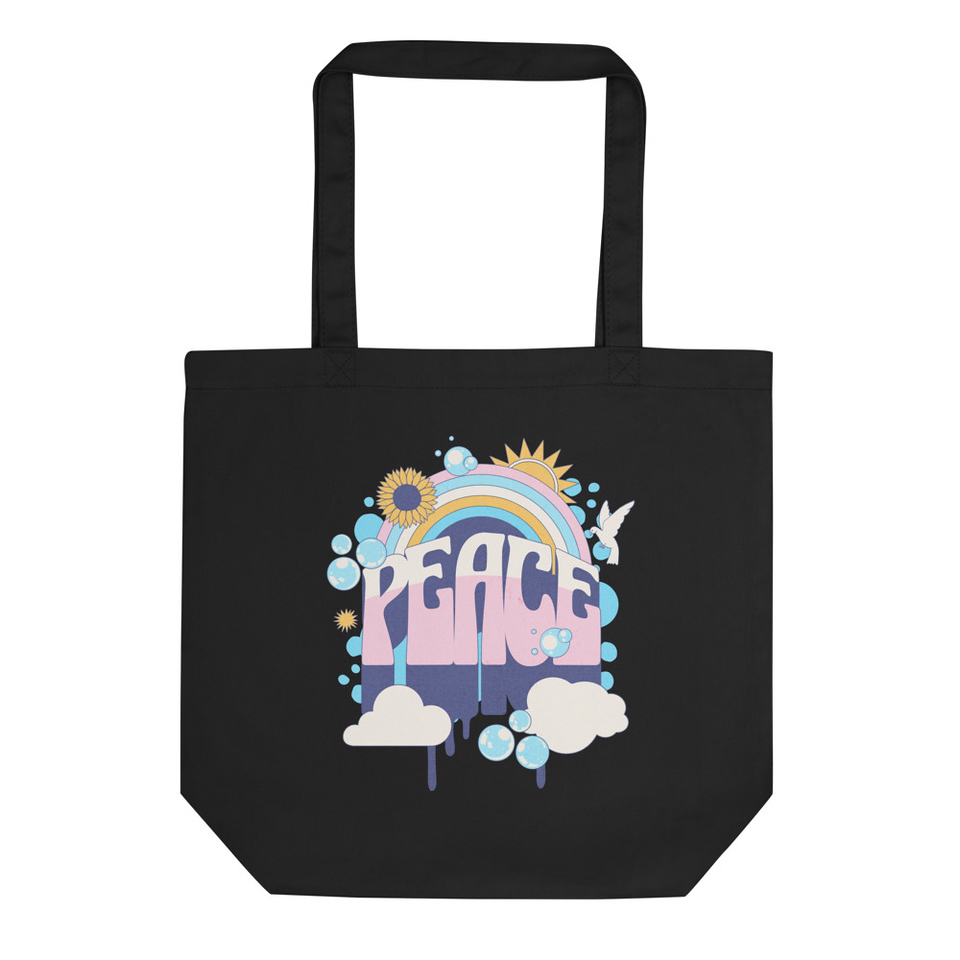 Peace - Colorful Good Vibes Eco Tote Bag
