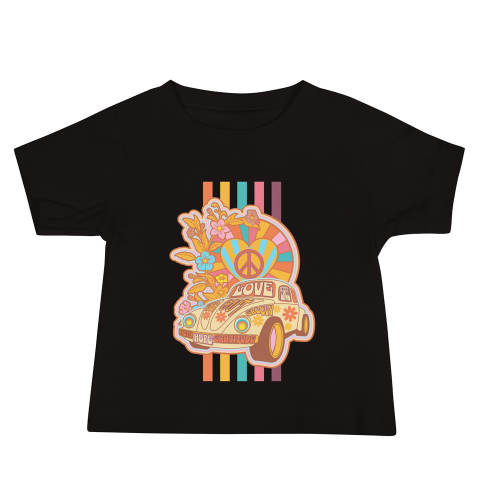 60s flower power Baby Staple Tee