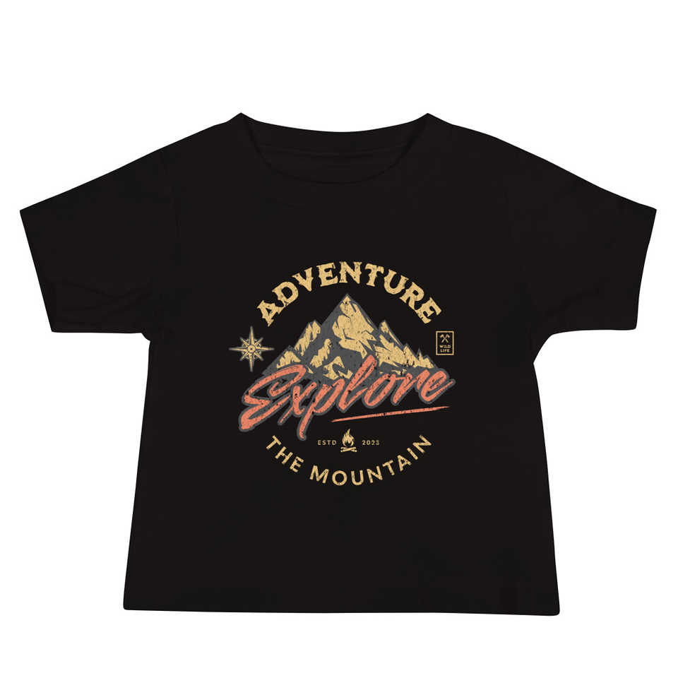 Adventure Explore The Mountain Baby Staple Tee