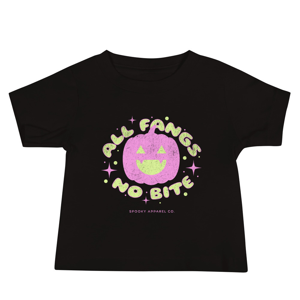All Fangs No Bite - Halloween Baby Staple Tee