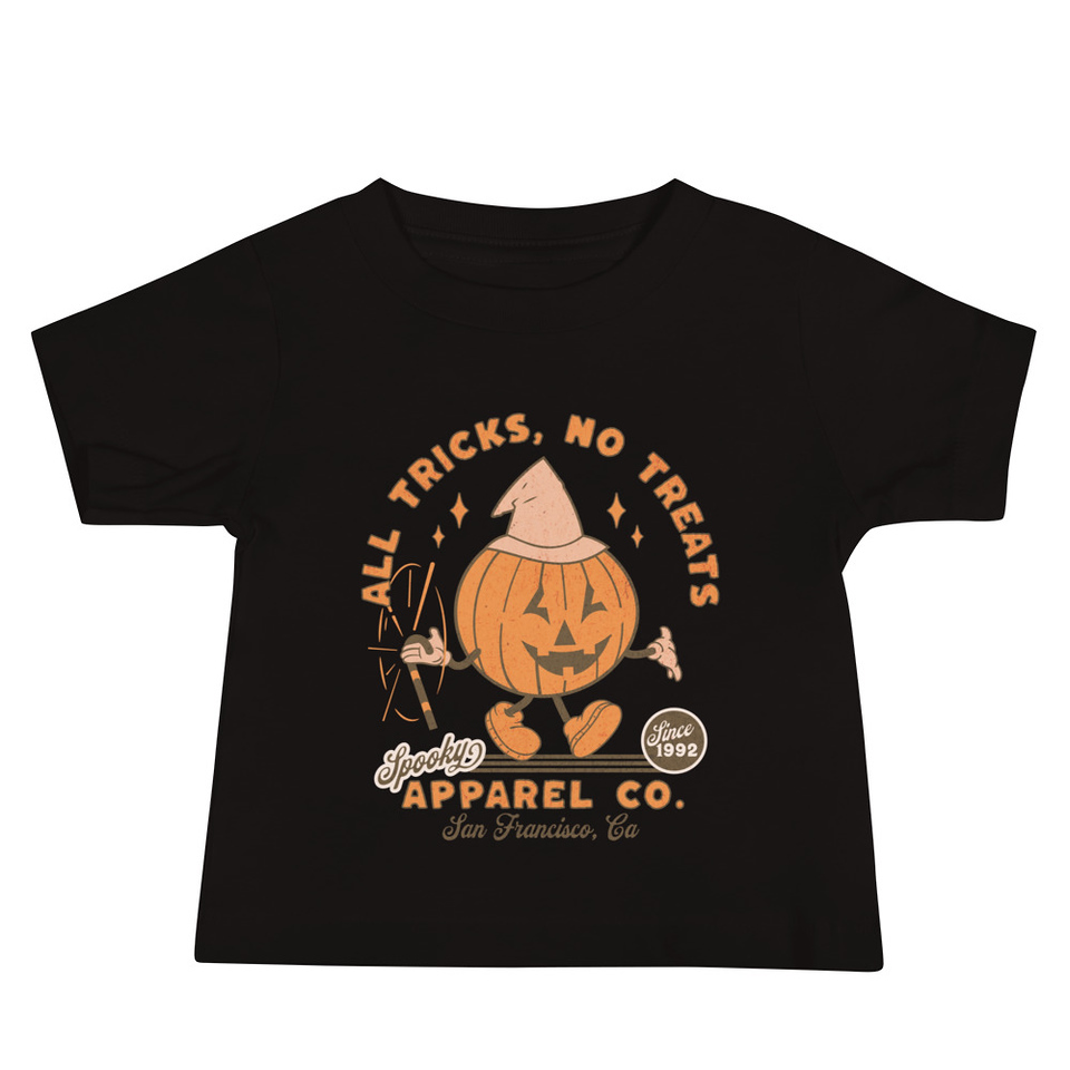 All Tricks No Treats - Pumpkin Mascot Baby Staple Tee