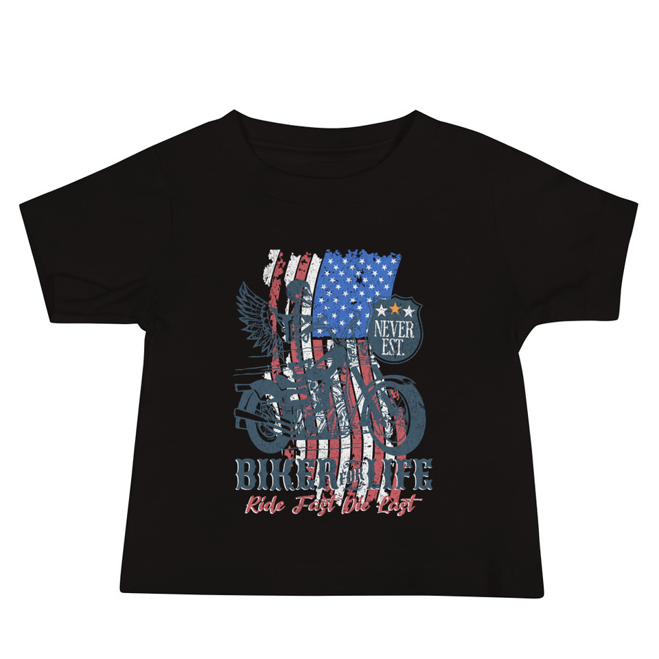 American Biker for Life Baby Staple Tee