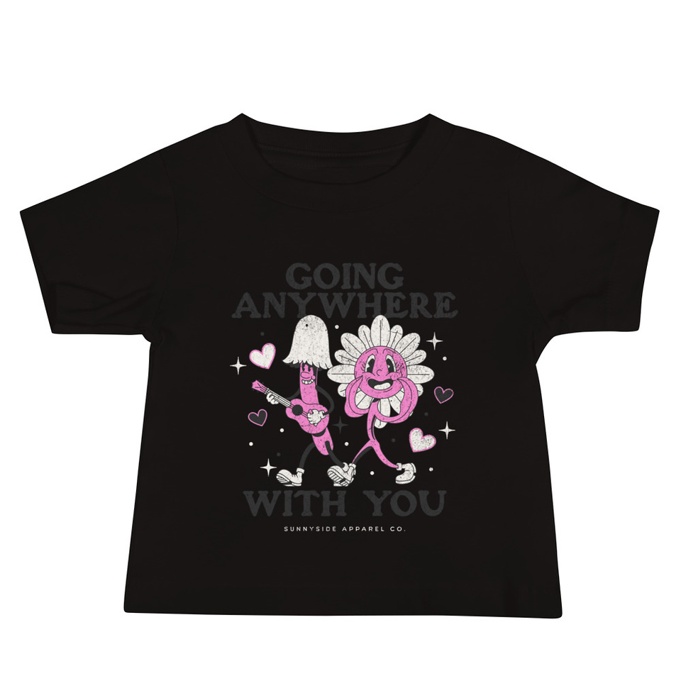Anywhere With You - Typographic Cartoon Streetwear Baby Staple Tee