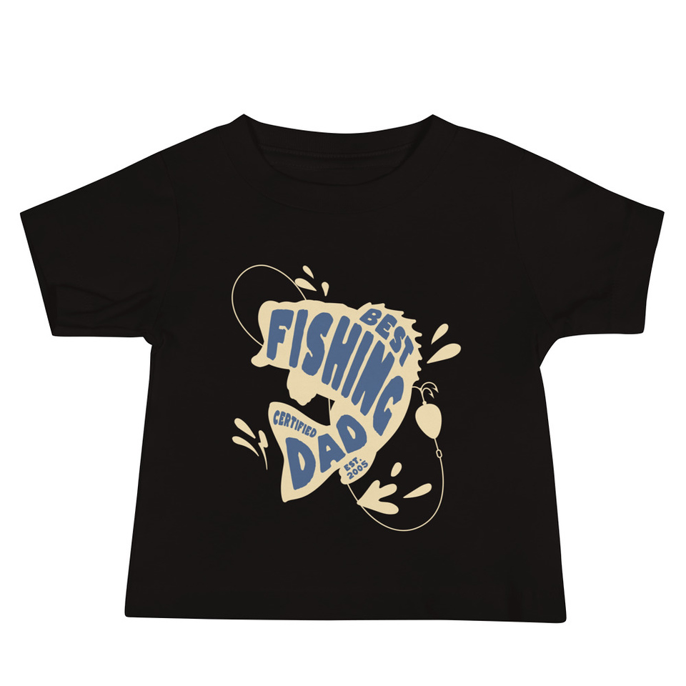 Best Fishing Dad - Typography Baby Staple Tee