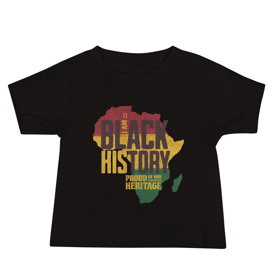 Black History - Heritage Map Baby Staple Tee