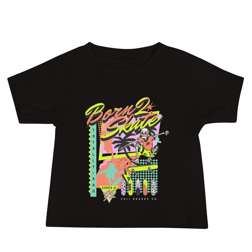 Born 2 Skate - Retro Skeleton Baby Staple Tee