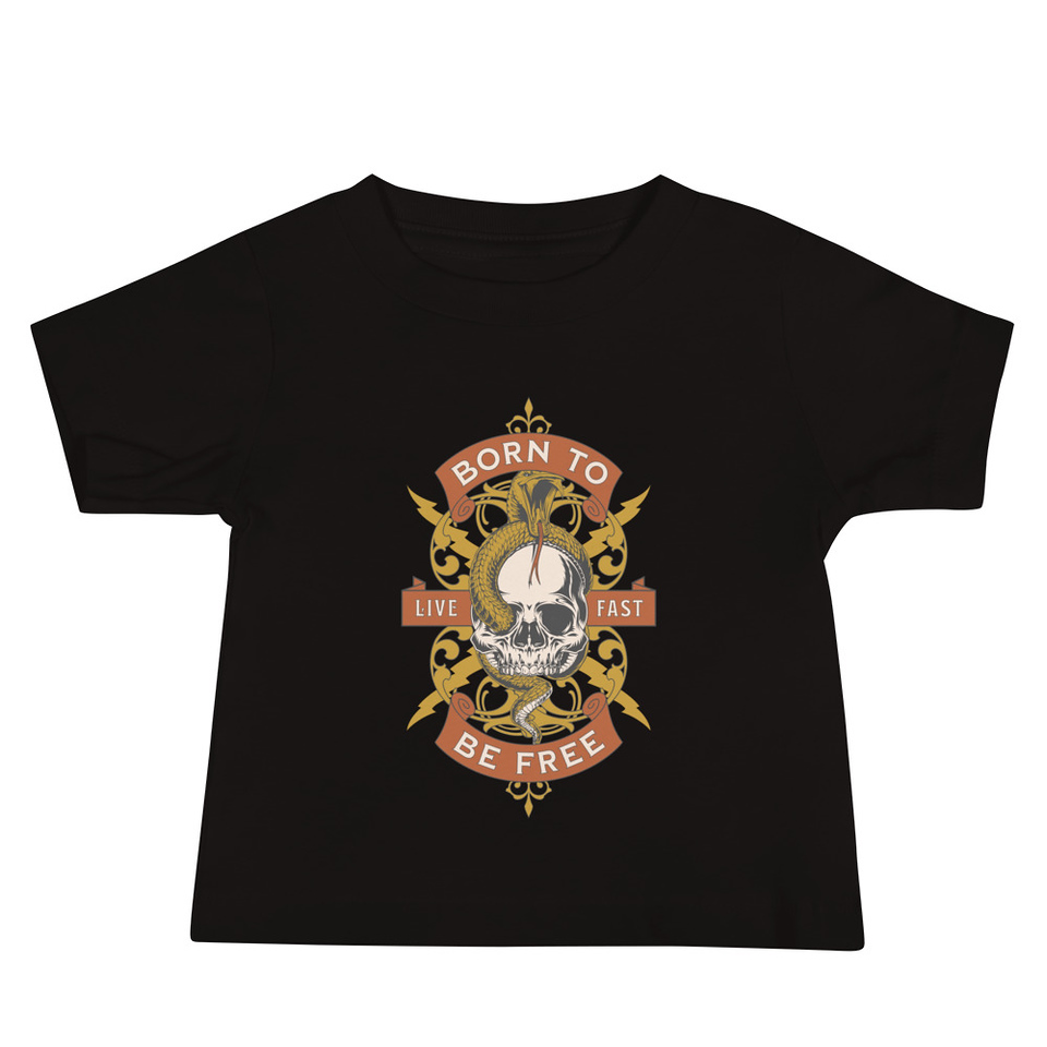 Born To Be Free - Skull Baby Staple Tee