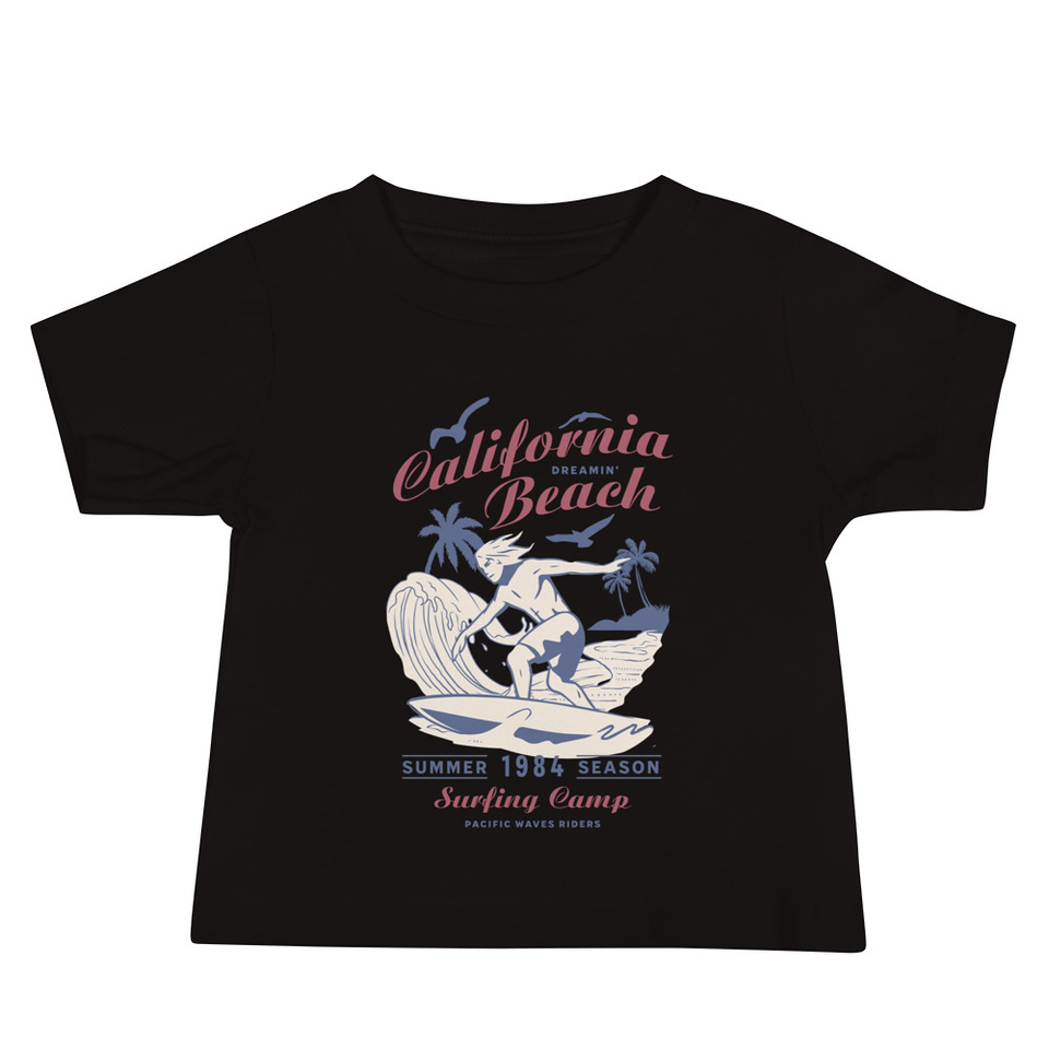 California Beach Surfing Baby Staple Tee