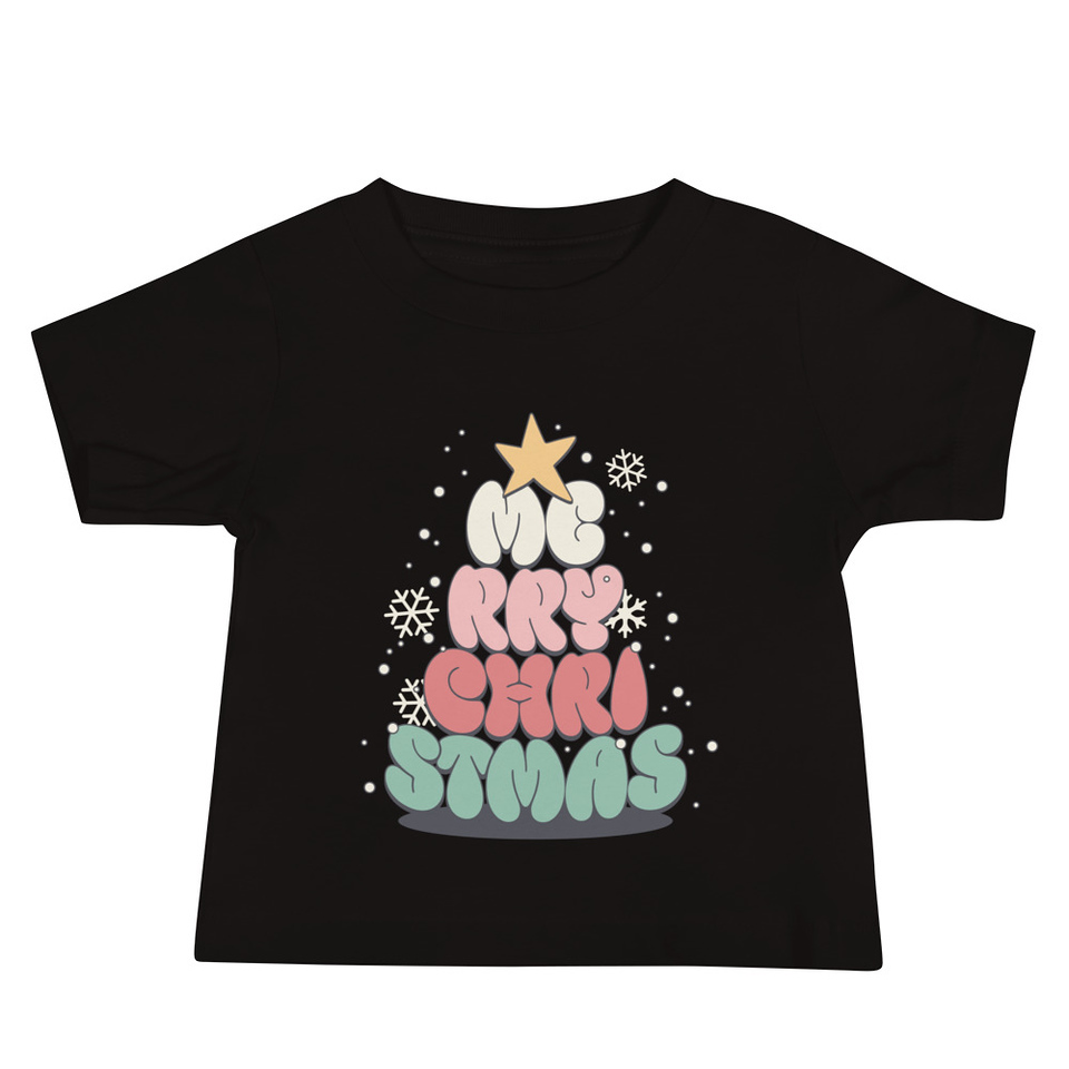 Cartoony Christmas Tree Baby Staple Tee