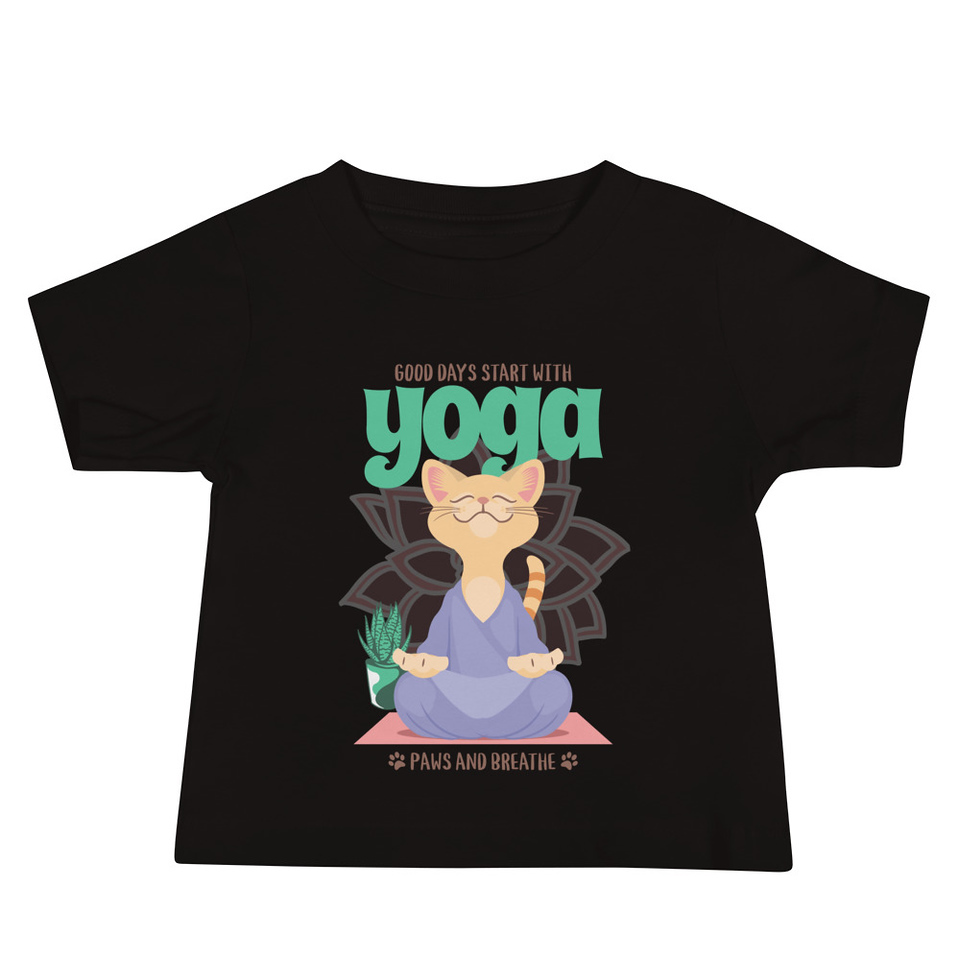 Cat Yoga - Cute Meditation Baby Staple Tee