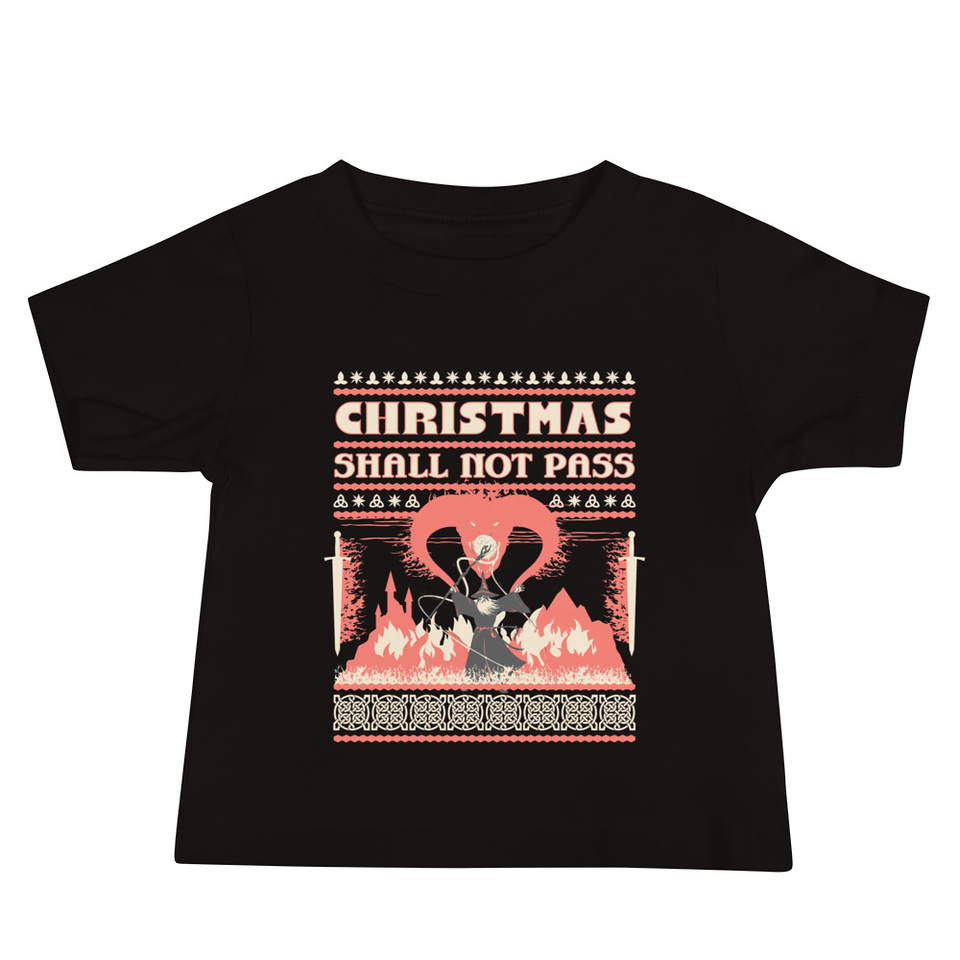 Christmas Shall Not Pass - Flaming Wizard Baby Staple Tee
