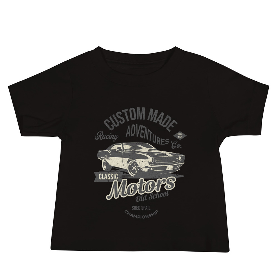 Custom Made Adventures Motors Old School Baby Staple Tee