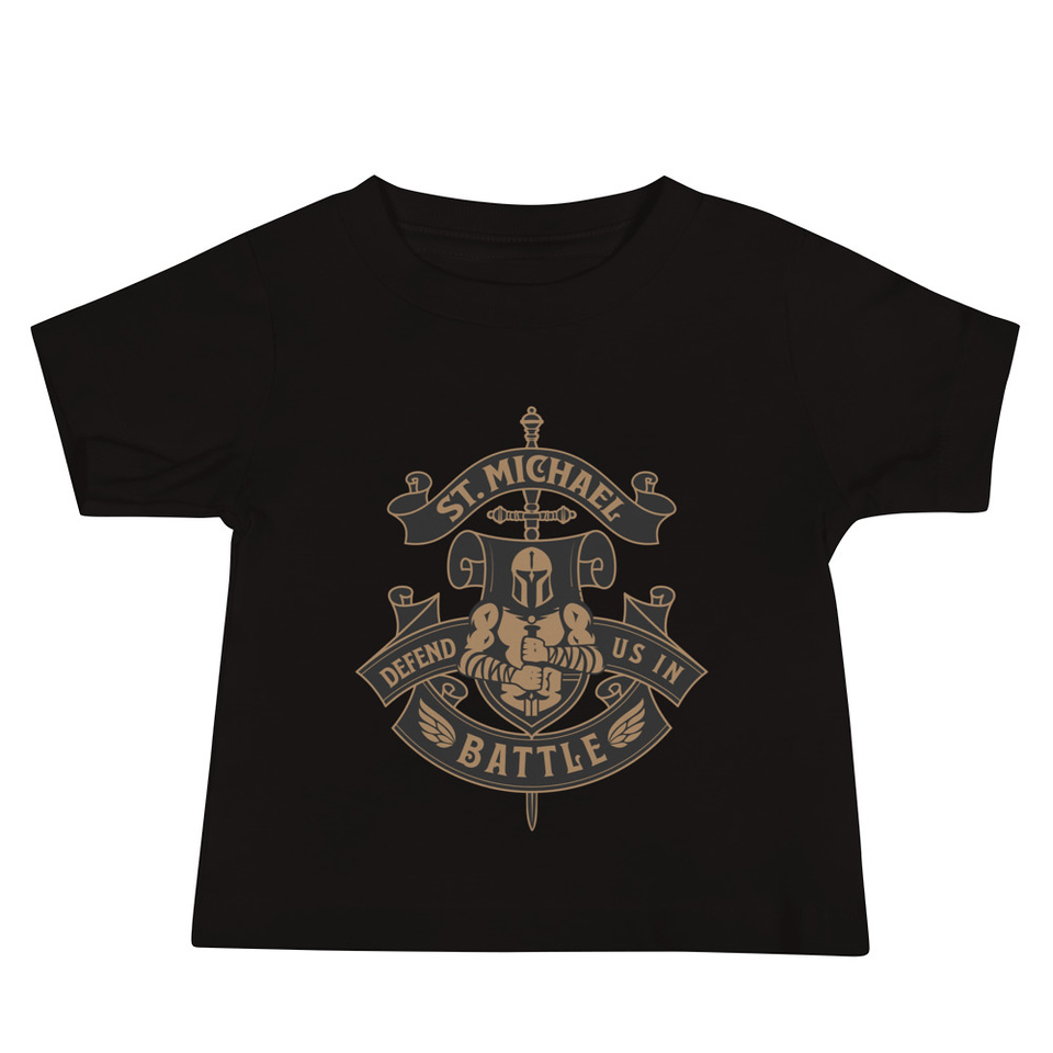 Defend us in battle - Knight with sword Baby Staple Tee