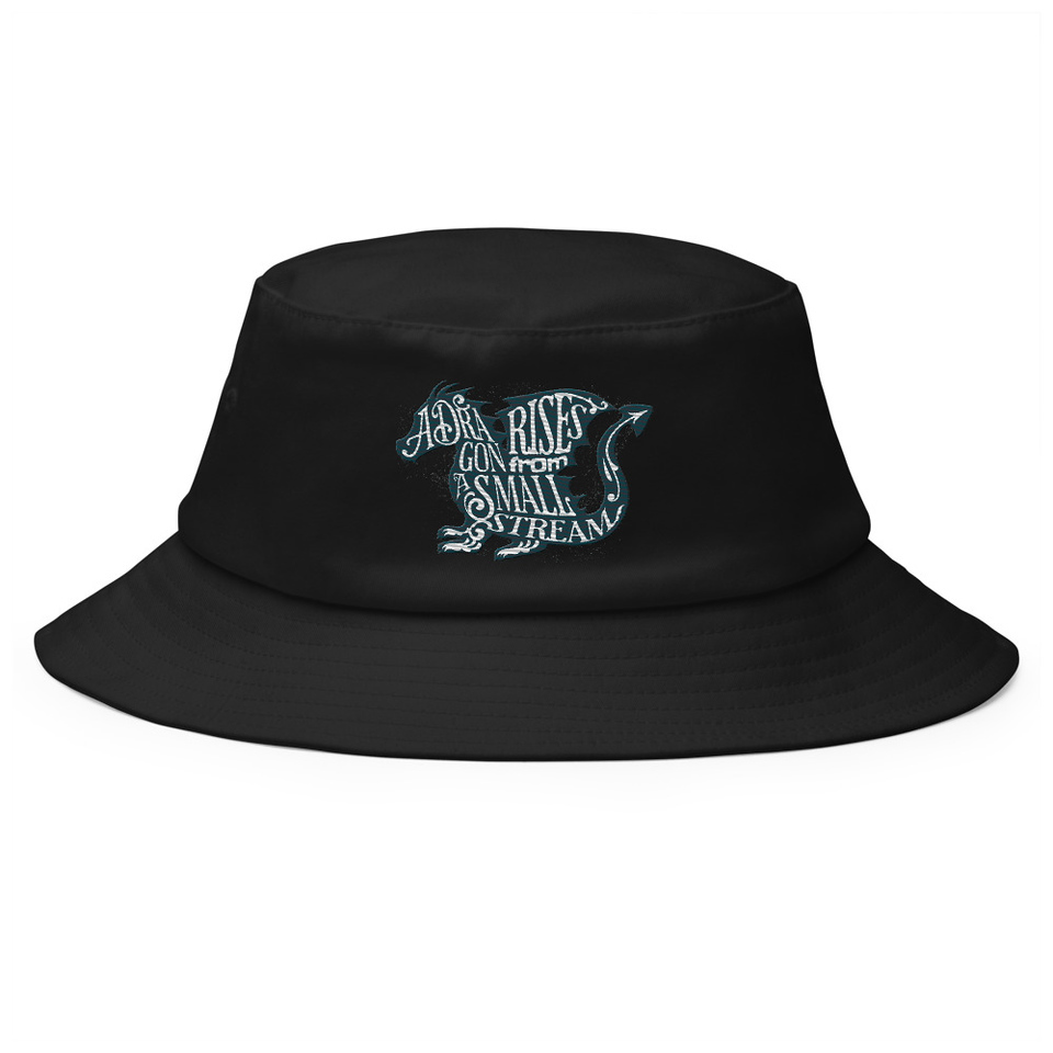 A Dragon Rises - Typographic Lettering Bucket Hat