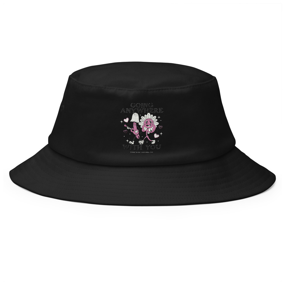 Anywhere With You - Typographic Cartoon Streetwear Bucket Hat
