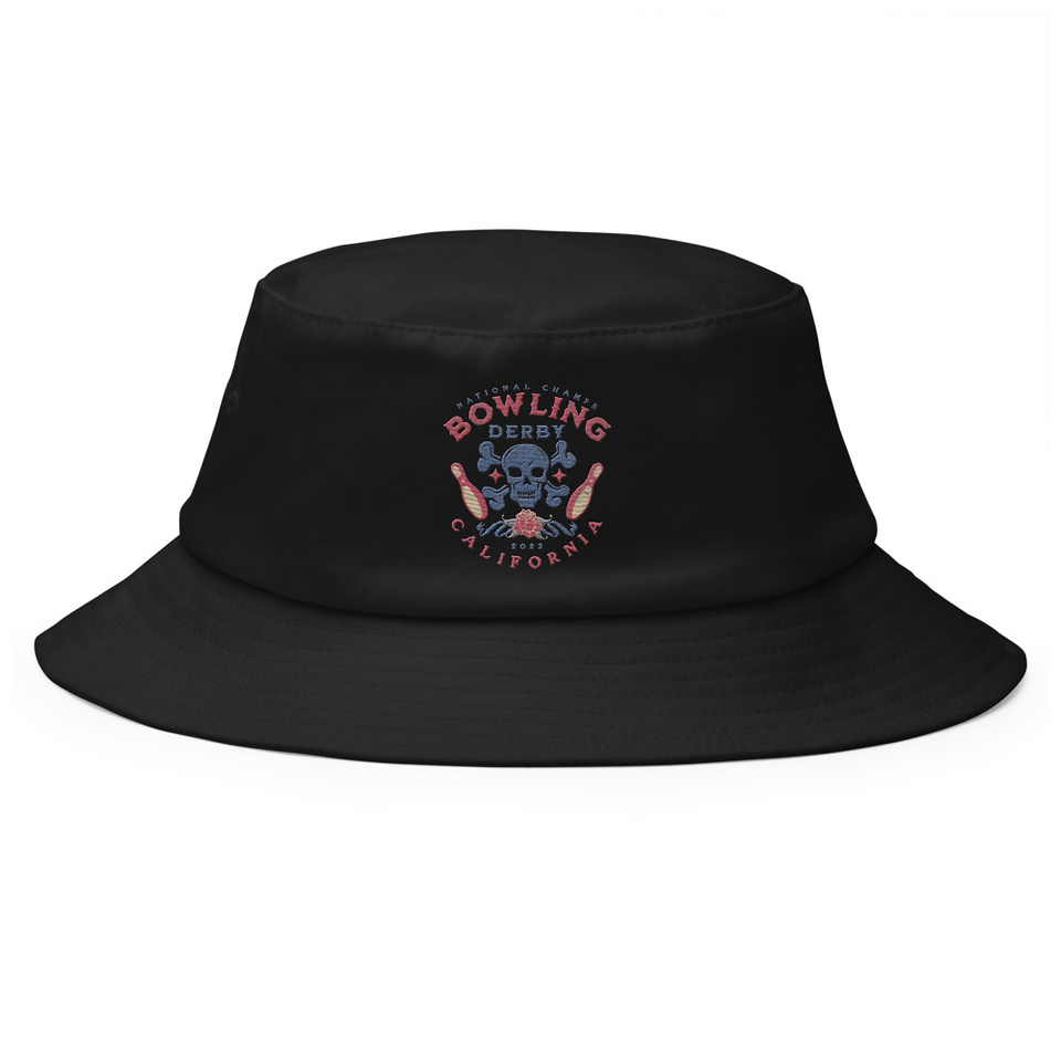 Bowling Derby Champs - Grunge Skull Bucket Hat