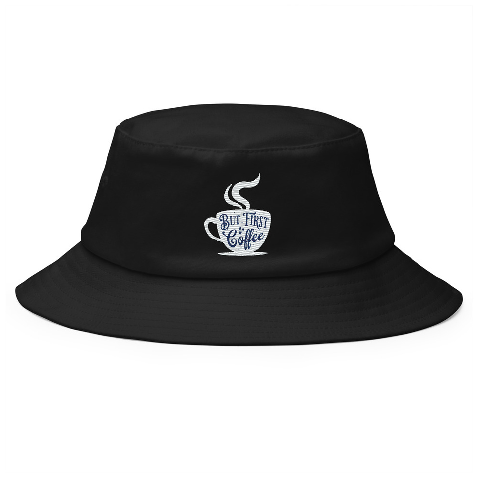 But First Coffee - Hand Lettering Typography Bucket Hat
