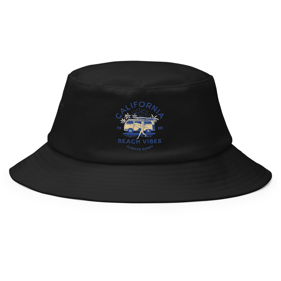 California Beach Vibes - Retro Camper Van Bucket Hat