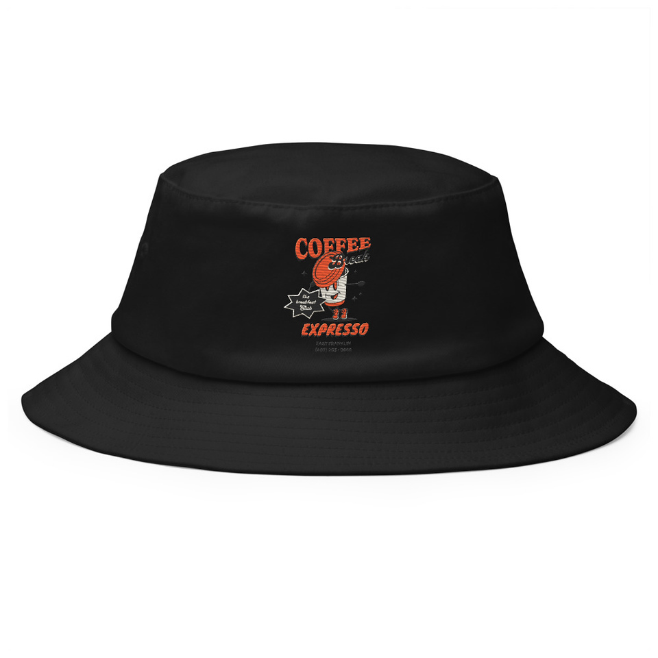 Coffee Break Cartoon Retro 90s  Bucket Hat