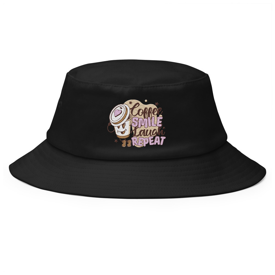 Coffee is Happiness - Retro Cartoon Mascot Bucket Hat
