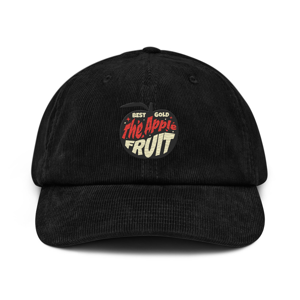 Apple Fruit - Typographic Lettering Corduroy Hat