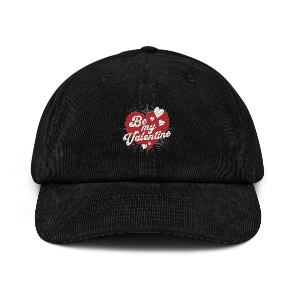 Be my Valentine - Love Heart Corduroy Hat