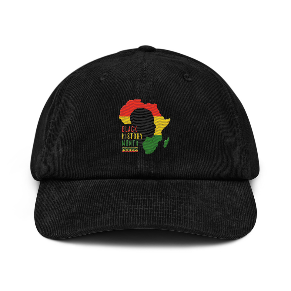 Black History Month - African Continent Corduroy Hat