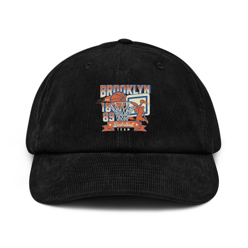 Brooklyn Basketball Team - Athletic Sports Corduroy Hat