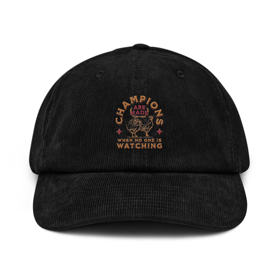 Champions Are Made When No One Is Watching - Sports Corduroy Hat