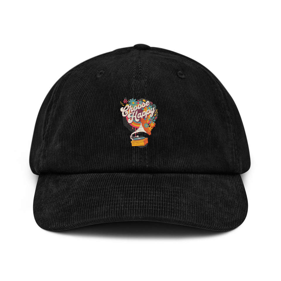 Choose Happy - Retro Music Corduroy Hat