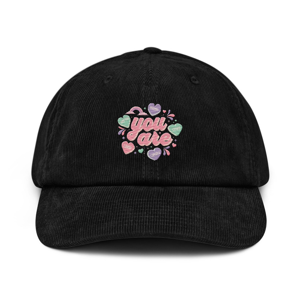 Colorful Self Love Affirmation - Heart Corduroy Hat