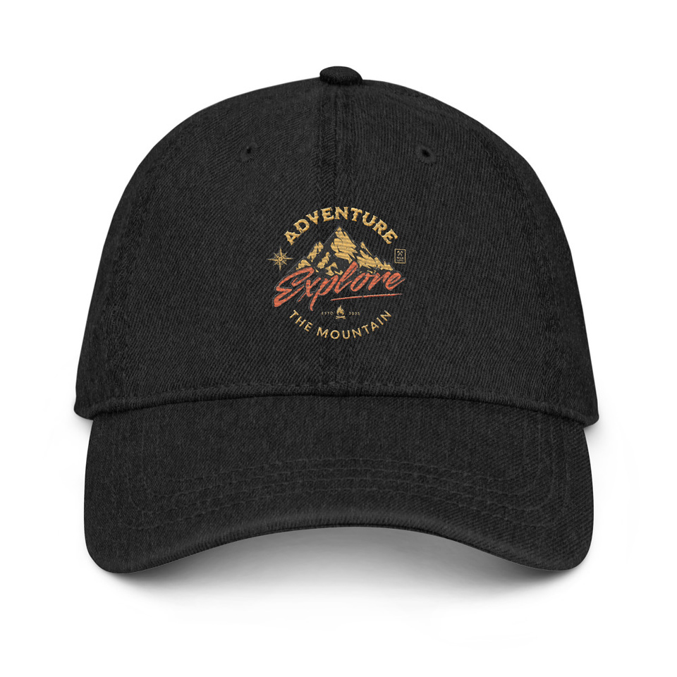 Adventure Explore The Mountain Denim Hat