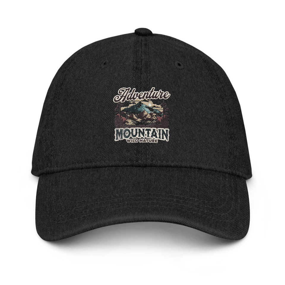 Adventure Mountain Wild Nature Denim Hat