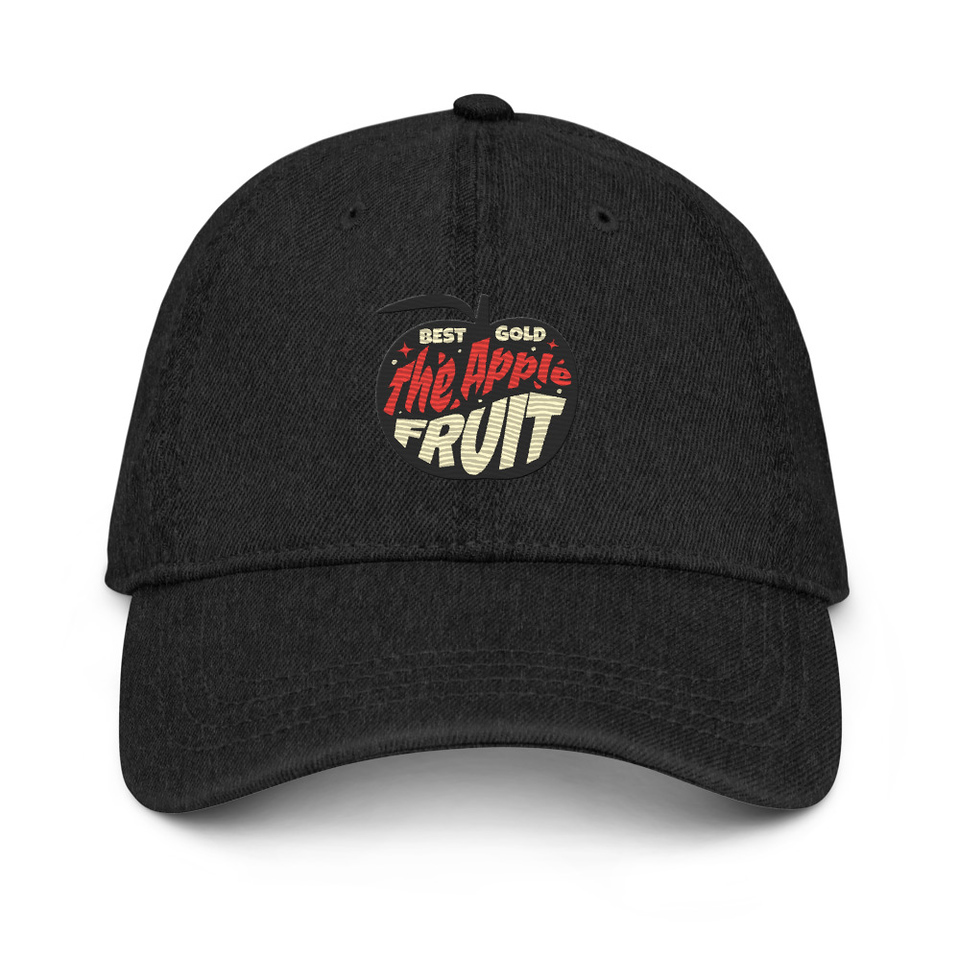 Apple Fruit - Typographic Lettering Denim Hat