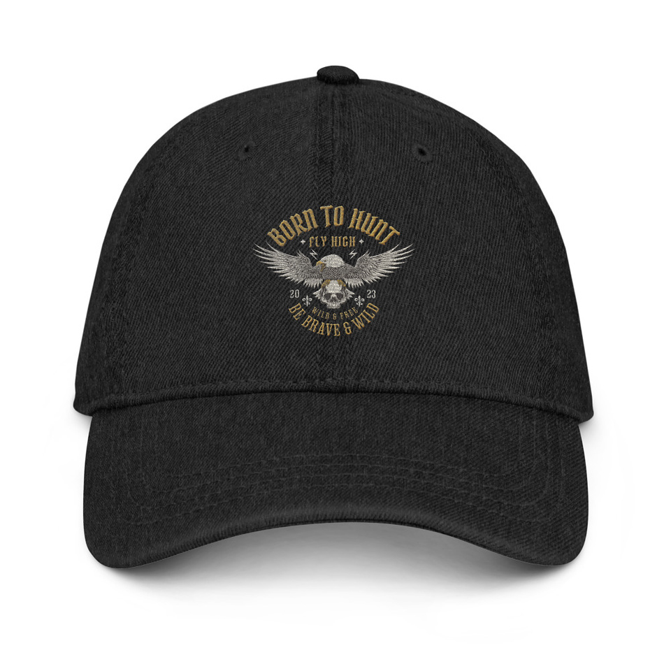 BORN TO HUNT- BE BRAVE & WILD Denim Hat