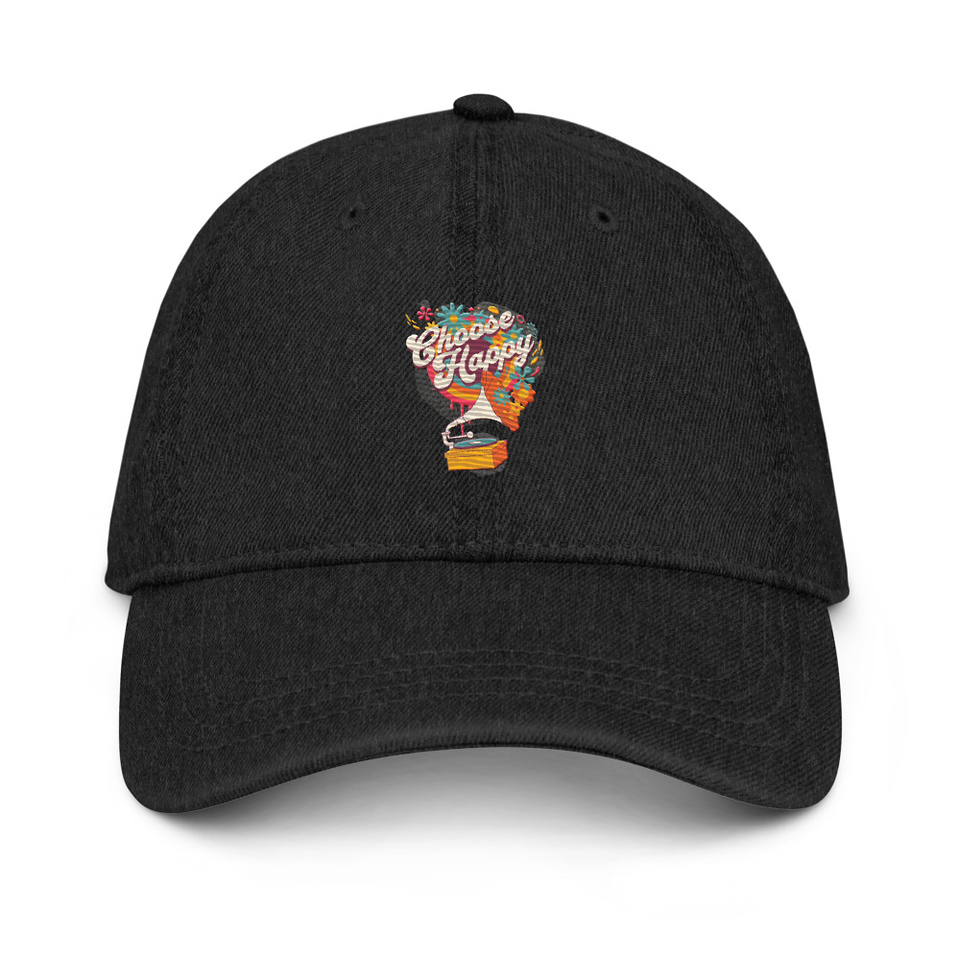 Choose Happy - Retro Music Denim Hat