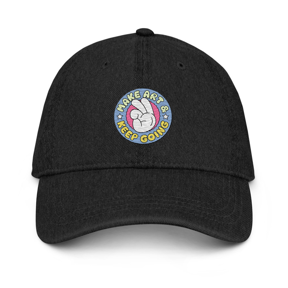 Colorful Fun Retro Style Badge Denim Hat