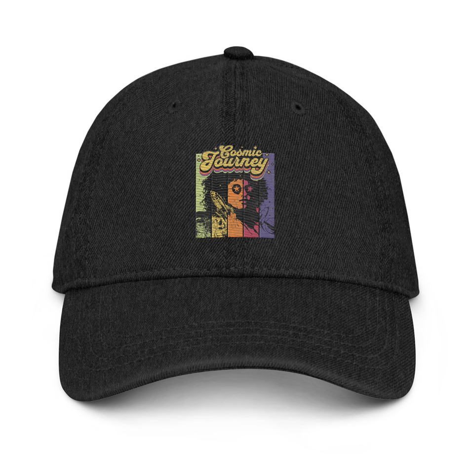 Cosmic Journey Rainbow Retro Denim Hat