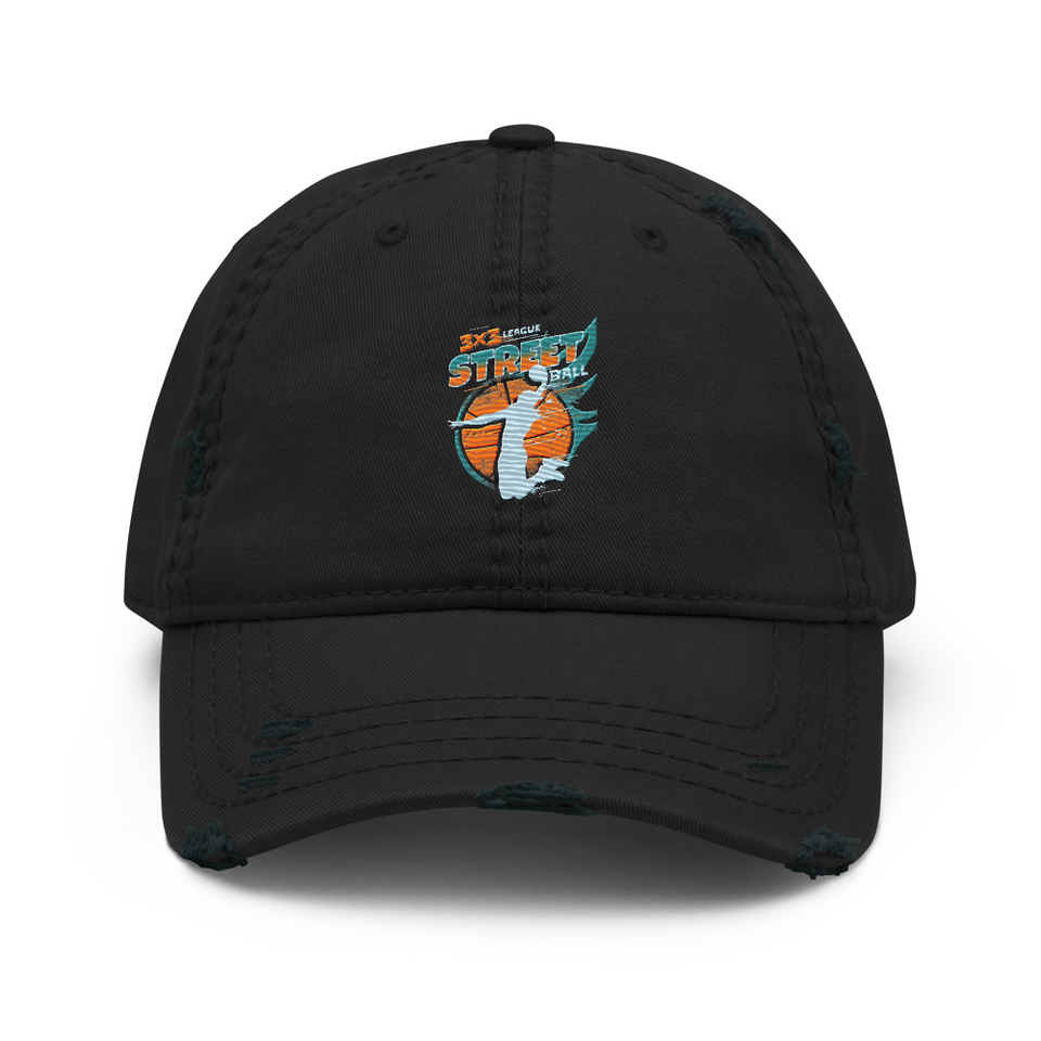 3x3 Basketball League Distressed Dad Hat