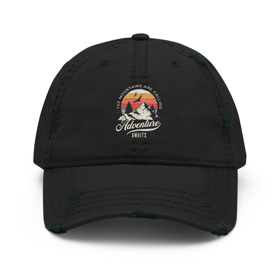 Adventure Await - Wilderness Camping Distressed Dad Hat