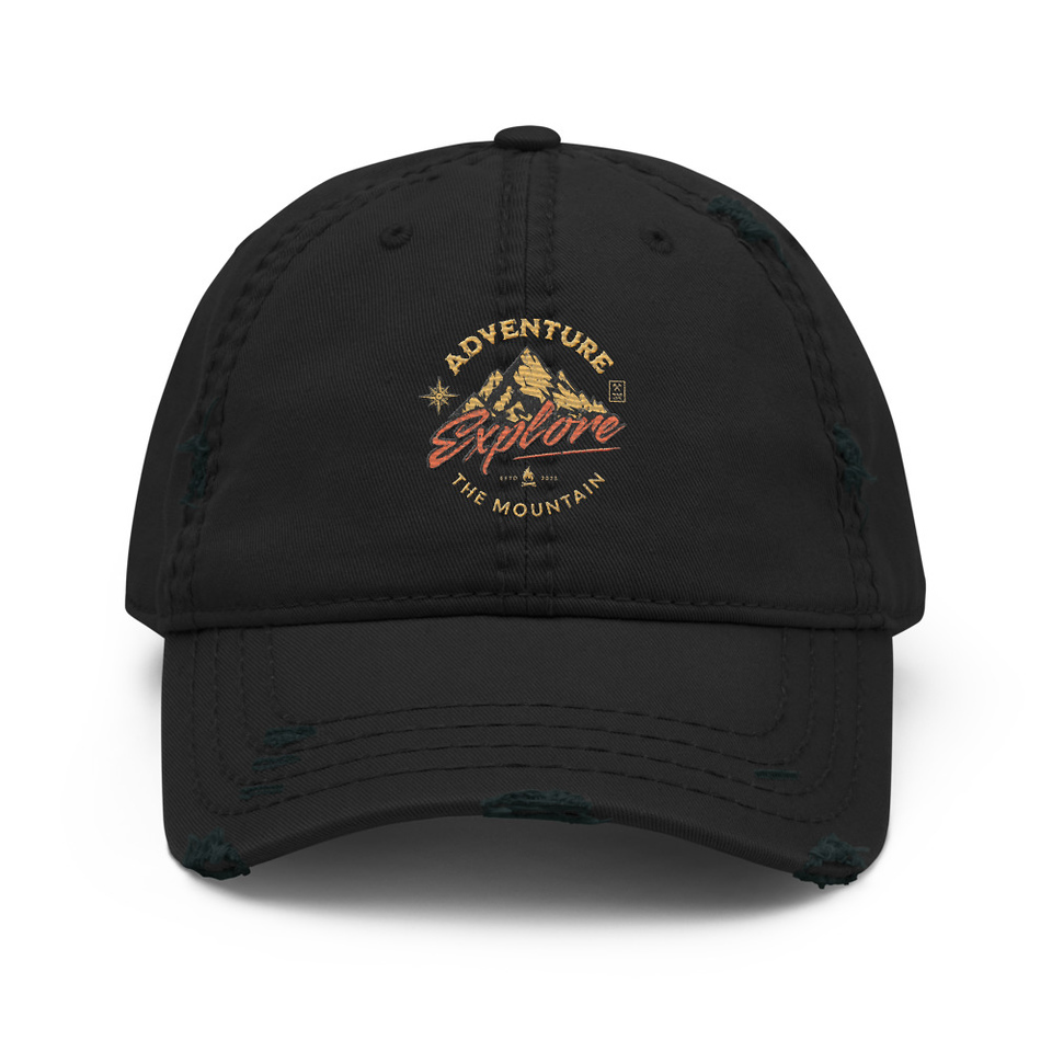 Adventure Explore The Mountain Distressed Dad Hat
