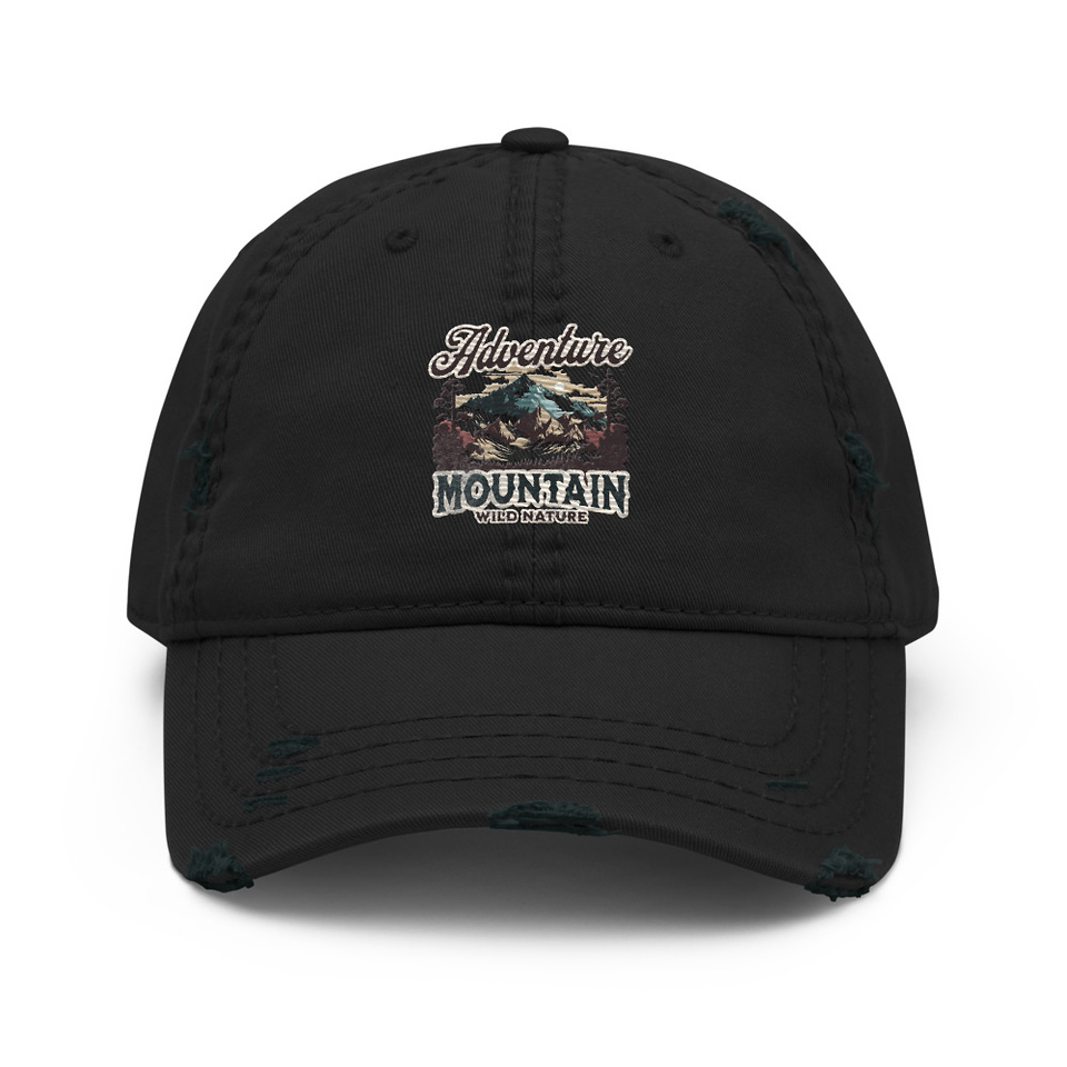 Adventure Mountain Wild Nature Distressed Dad Hat