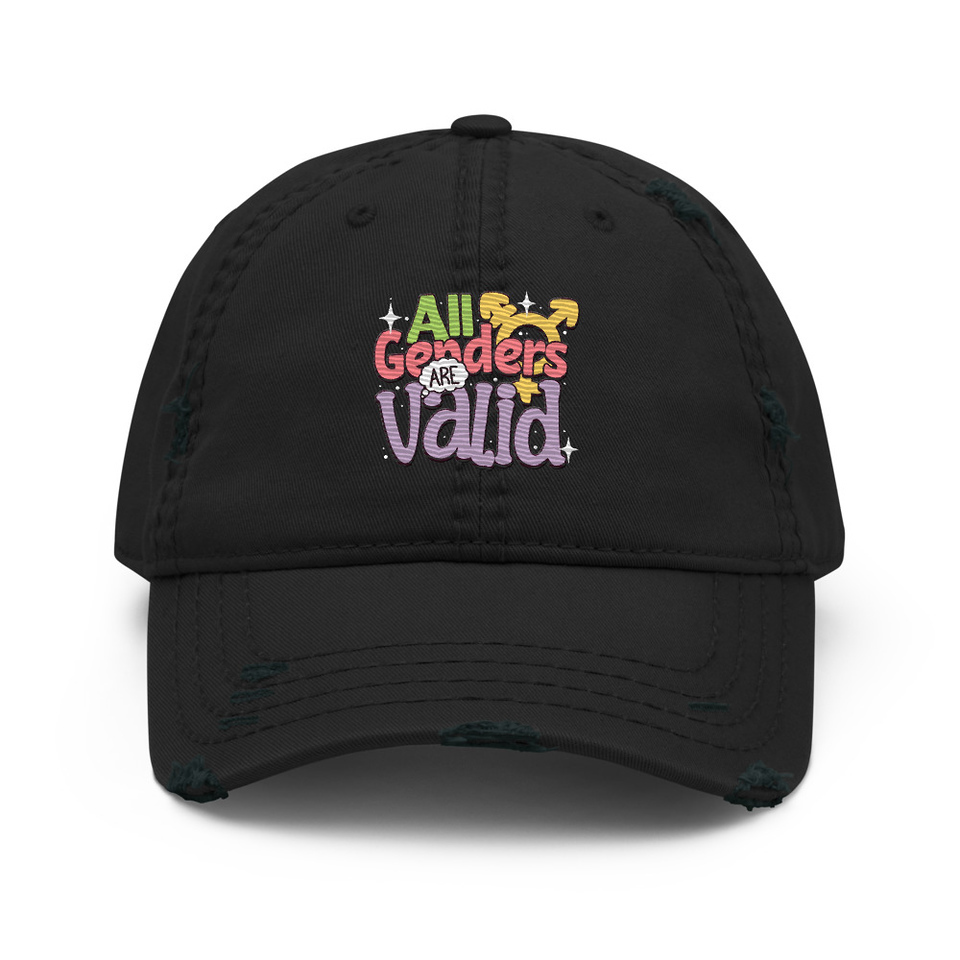 All Genders are Valid Distressed Dad Hat