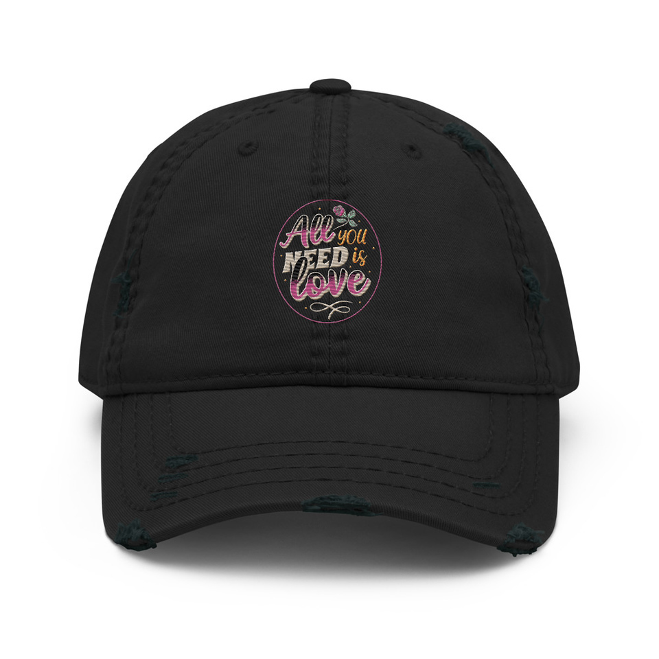 All you Need is Love - Valentines Day Distressed Dad Hat