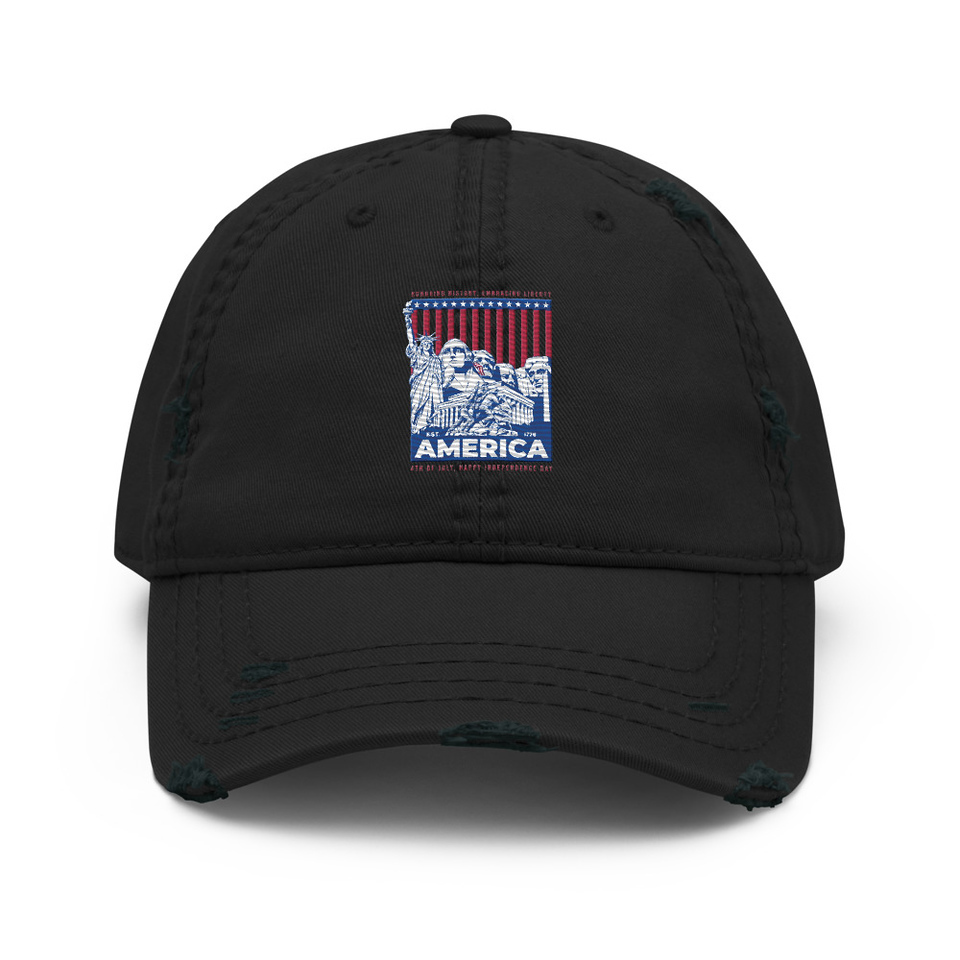 AMERICA (2) Distressed Dad Hat